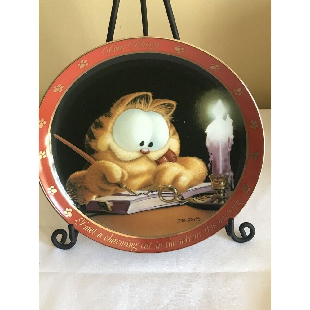 Garfield Dear Diary Series Danbury collector plate THE CHARMING CAT C1433 MINT‎